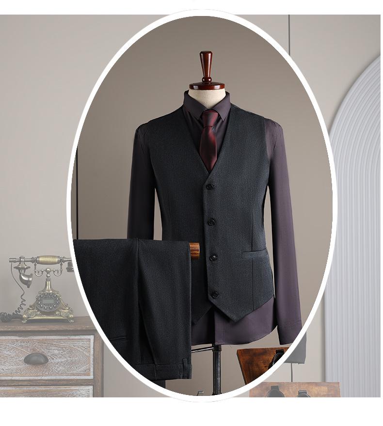 Men's High-End Slim-Fit Suit Set: Business Formal, Groomsman, Wedding Groom's Wear, Wrinkle-Resistant Jacket
