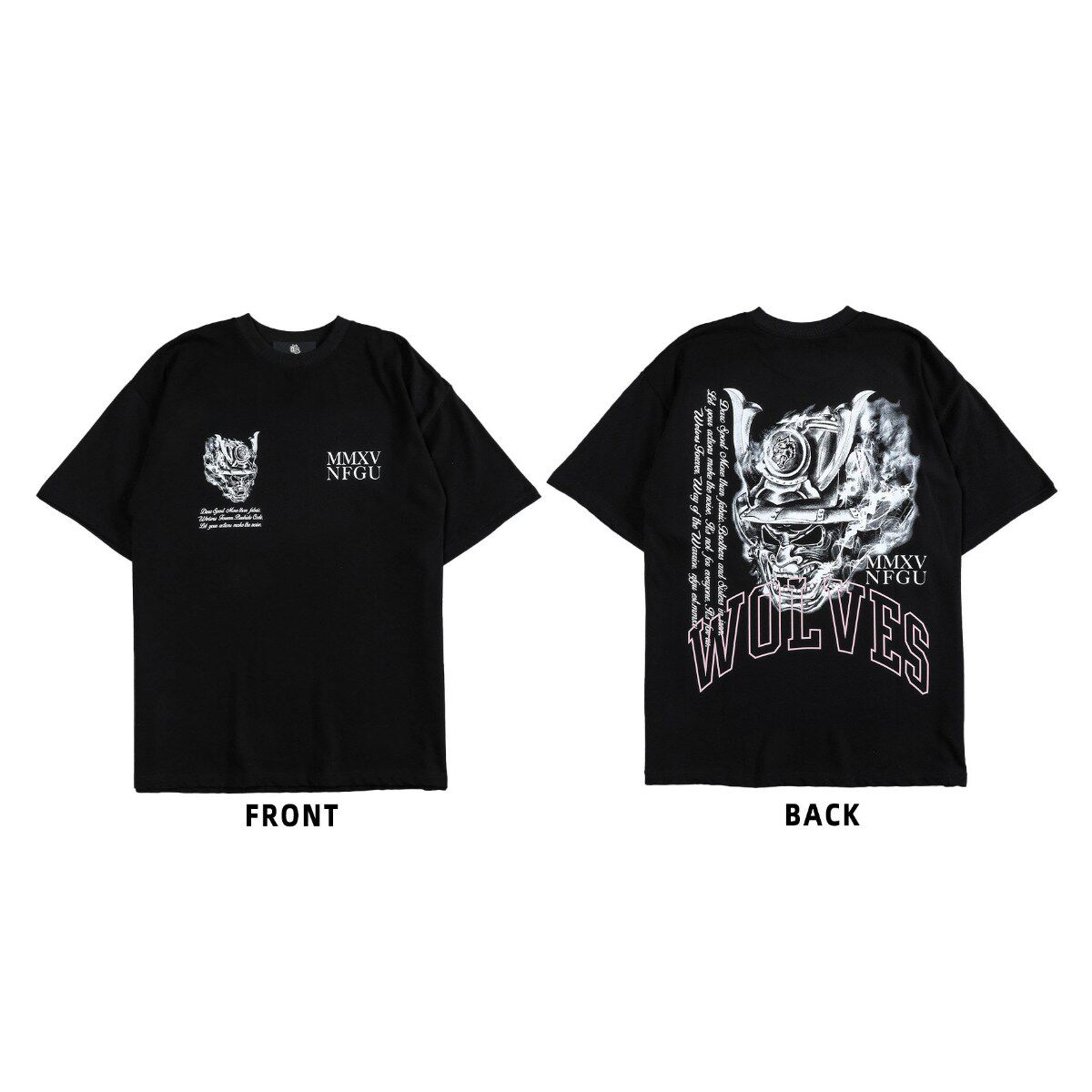 

New DARCSPORT Wolf Head Bushido Short Sleeve Men s and Women s Oversized Yk2 American Sports and Leisure Loose Printed Cotton T-shirt XL чорний