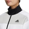 Adidas Striped Print Logo Zip-Up Stand Collar Jacket Women Jackets White HM7089