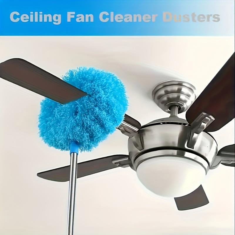 1pc Microfiber Ceiling Fan Duster with Telescopic Rod - Washable & Reusable, Perfect for High Ceilings, Furniture, Cars, and Hard-to-Reach Areas