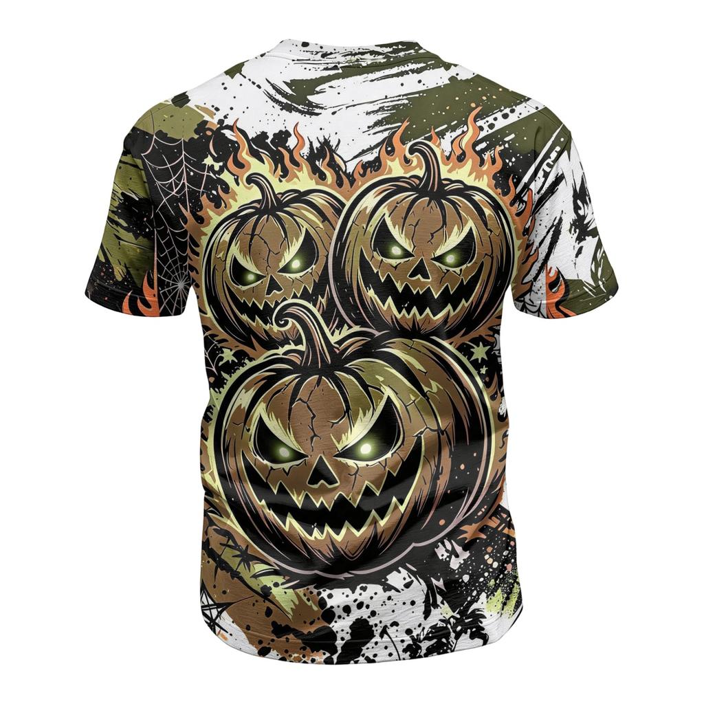Men's Halloween Short Sleeve T-Shirt Casual Round Neck Top for Holiday Celebration