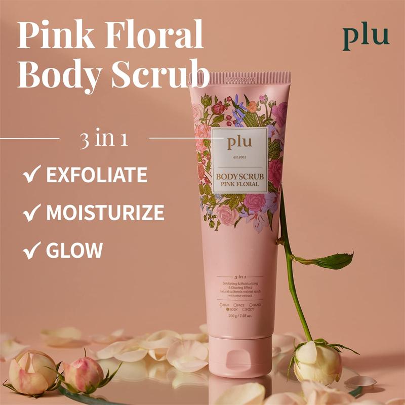 Plu Body Scrub Różowy Kwiatowy 200g