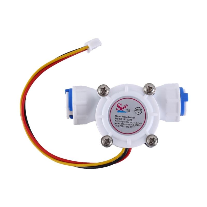 3/8" Water Flow Sensor 0.3-10L/min Hall Effect Flowmeter Fluid Meter Counter