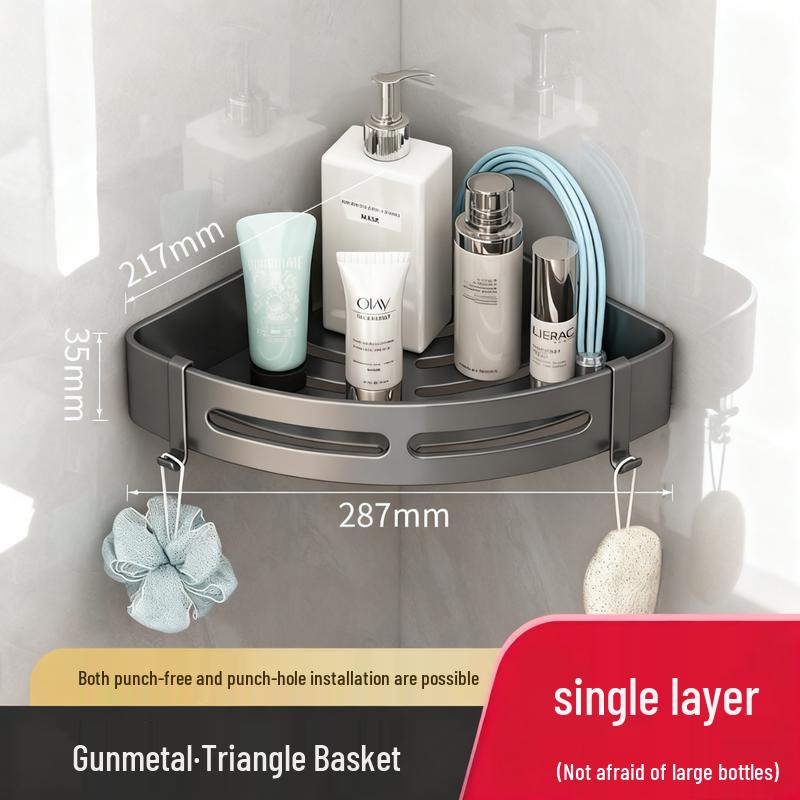 Xinpei No-Drill Aluminum Bathroom Corner Shelf