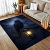 1PC Raven on lantern perch Carpet for Living Room Bedroom Sofa Home Decor Rus Non-slip Floor Mat Luxury Gift