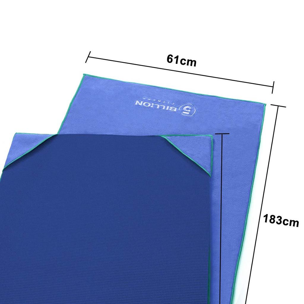 5BILLION Yoga Fiber Hot Yoga Super Includes Free Carry Bag Towel, Non-Slip Ultra-Fine - 18361cm Towel, Absorbent, Washable, Quick-Drying - (Blue)