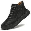 Autumn and Winter New Men's Casual All-Matching Sports Fashion Mid-Top Leather Shoes plus Size Handmade Shoes