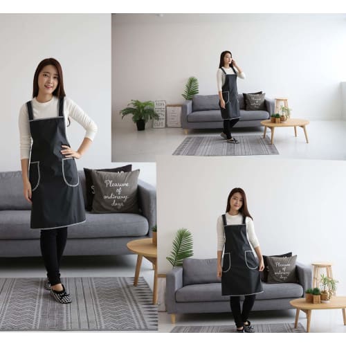 Kagetsu Design Waterproof Apron, H-Shaped, Lightweight Polyurethane Material, Unisex, Available In 5 Colors (Black)