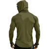 Men’s Long Sleeve Hooded Shirt with Face Cover Lightweight Breathable Athletic Pullover for Outdoor Sports Activities