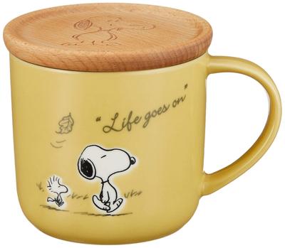 Tazza PEANUTS Snoopy, Motivo Stagionale, Gialla (con Sottobicchiere) SN613-11C