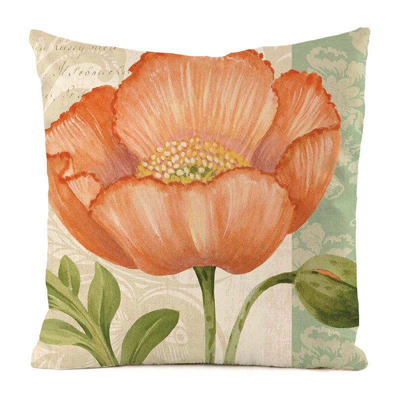 Nordic Pastoral Style Digital Printing Short Plush Pillow Cover Decorative For Car Sofa Office Cushion Cover Home Goods