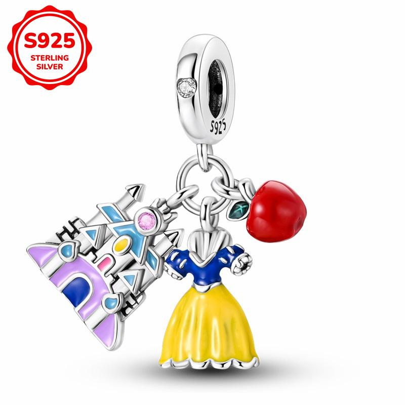 925 Silver Pink Cute Lovely Butterfly Perfume Girl Charms Beads Fit Bracelet DIY Making For Woman Jewelry