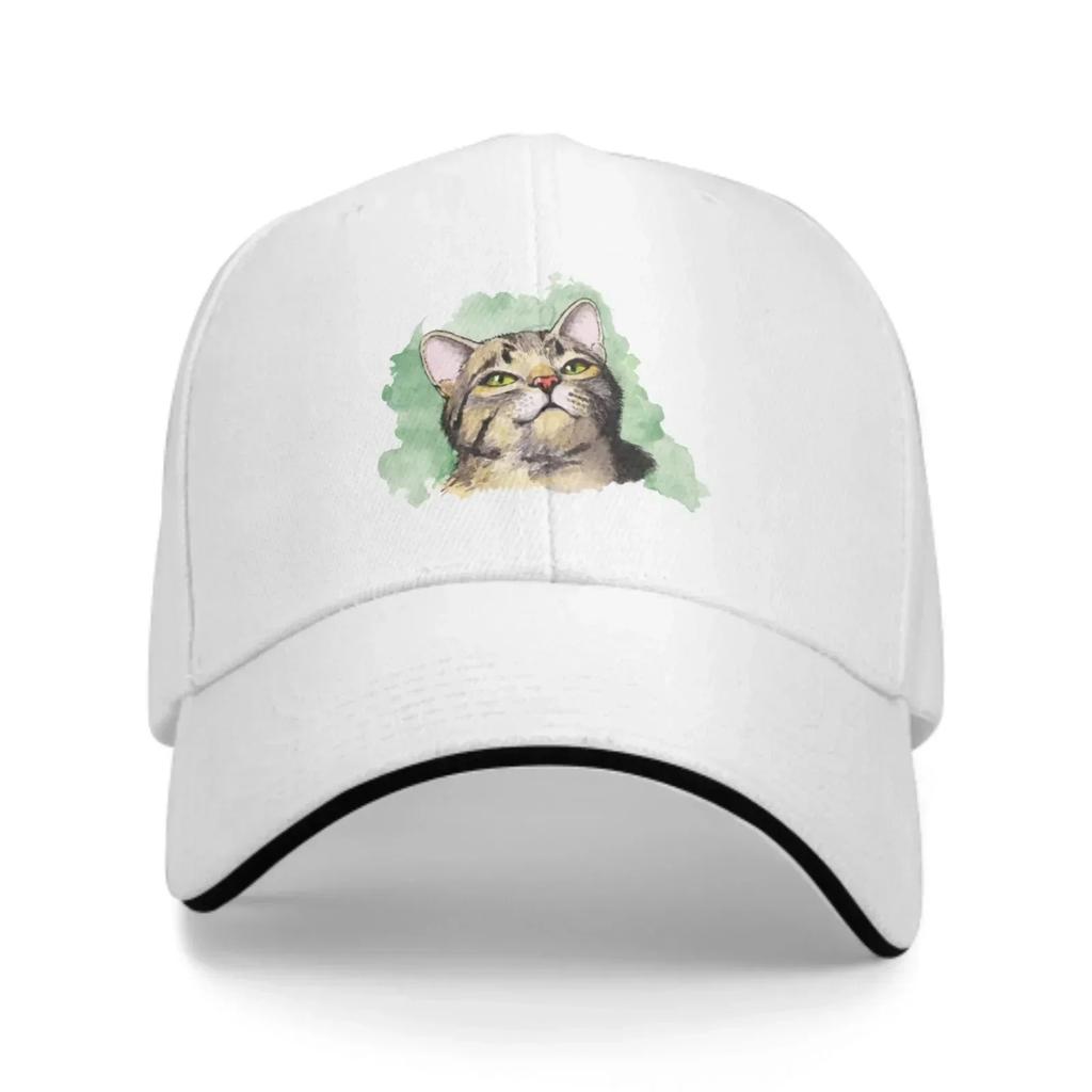 Watercolor Cat Baseball Caps Fashion Casquette for Unisex Women Adjustable Casual Trucker Hats for Sports Outdoor Activities