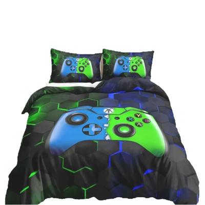 Gamer Bettwäsche-Sets für Jungen, Gamepad Controller Bettbezug Set King Size, Videospiele Bettdeckenbezug Teenager Polyester Steppdeckenbezug