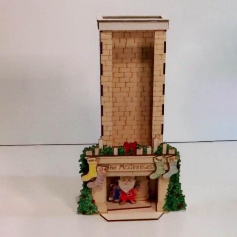 Vánoční adventní kalendář Dřevěný Santa Komin Odpočítávání Párty Okno Stolní Ozdoba