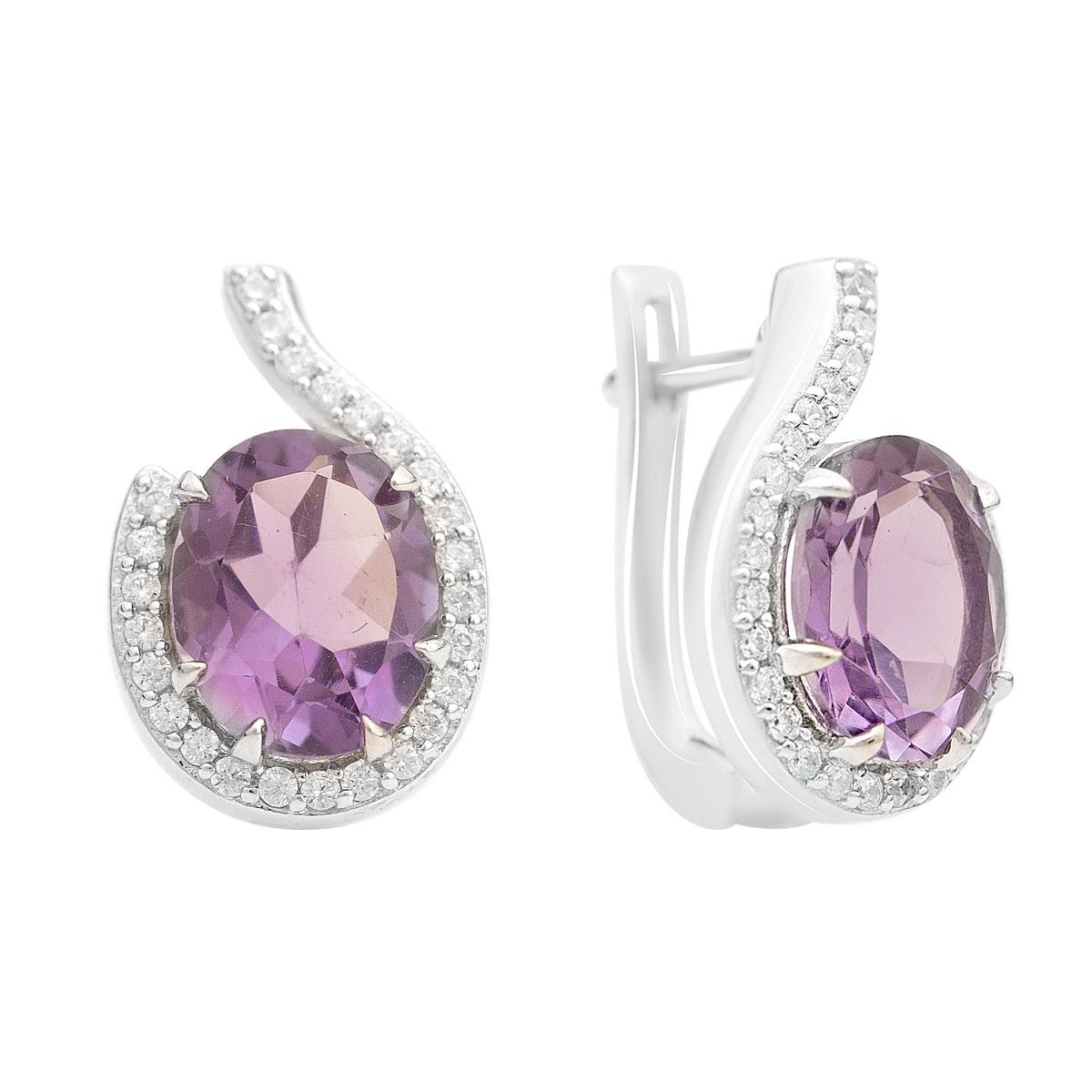 

Срібні сережки з натуральним аметистом 5.312ct (2163329) аметист