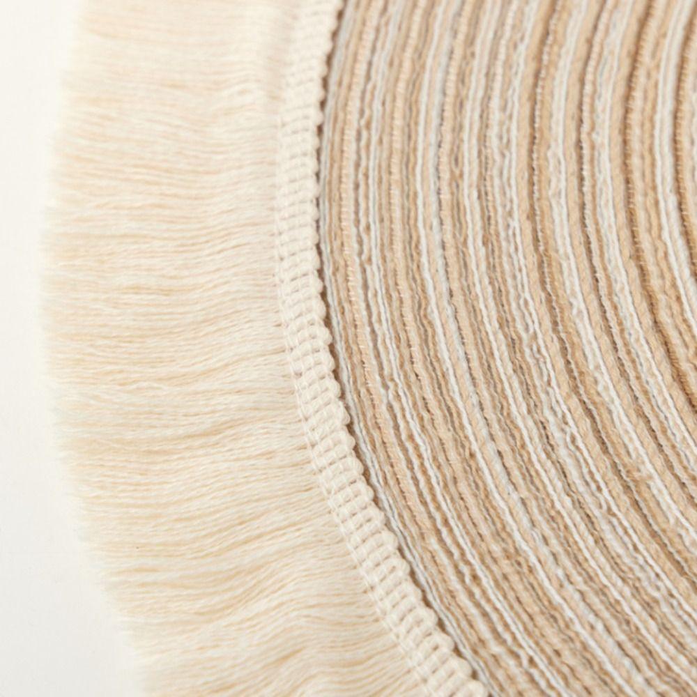 Nordic Style Dinner Placemat Washable Woven Cup Mat Vase Pad Round Ramie Placemat  Dining Table