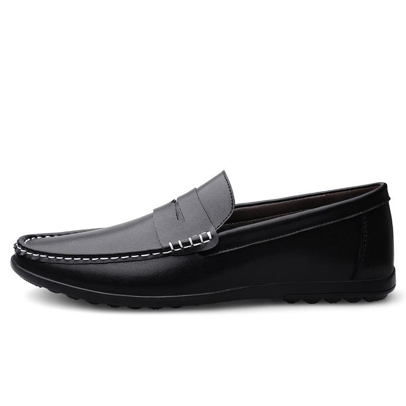 Spring Men'S Casual Leather Shoes Trend Korean Version Of Soft-Soled Driving Men'S Shoes Large Size One Pedal Fashion Leather Shoes