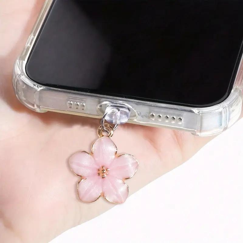 1pc Simple Flower Mobile Phone Dust Plug for IPhone/Type-C