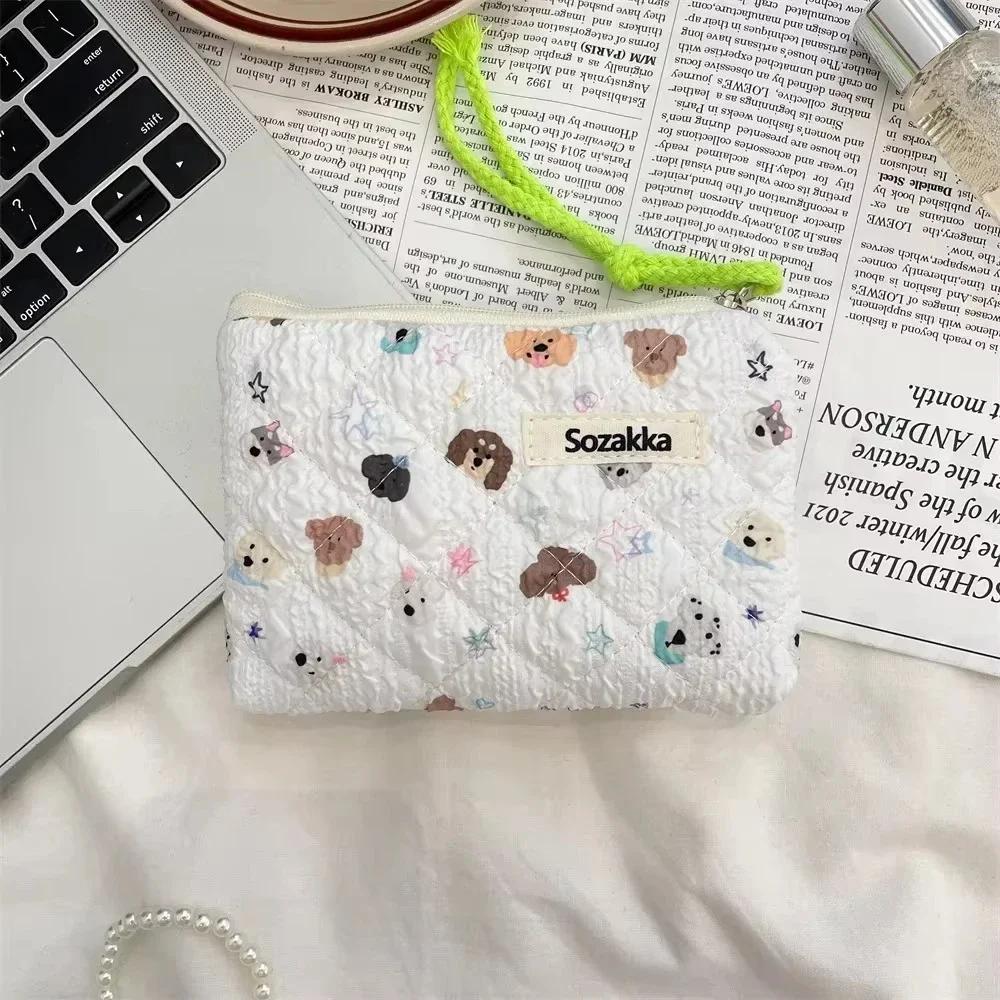Canvas Printed Makeup Bag for Women Cute Portable Small Cosmetic Bags Case Travel Storage Toiletries Bag