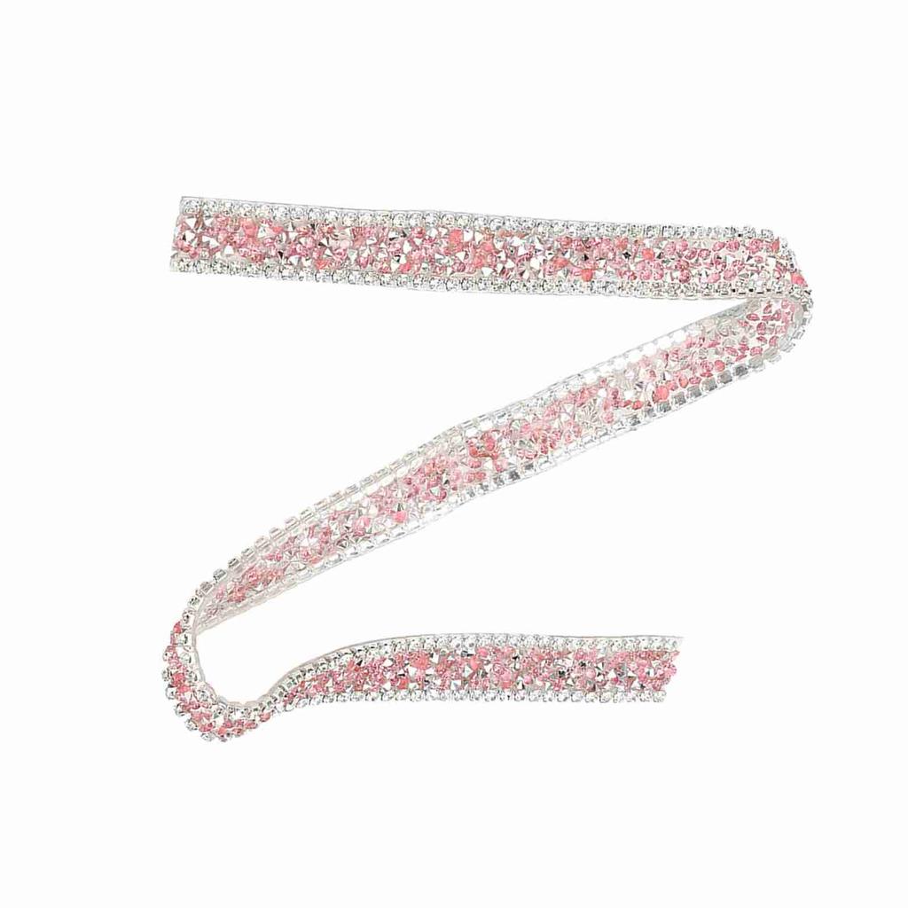 1yard 15mm   Mesh Wrap Roll     Rhinestone Ribbon Decoration (Gray)
