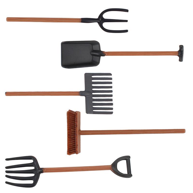 Handmade Farm Tools Set: Forage Fork, Lawn Mower, Brush, Sand Table Accessories