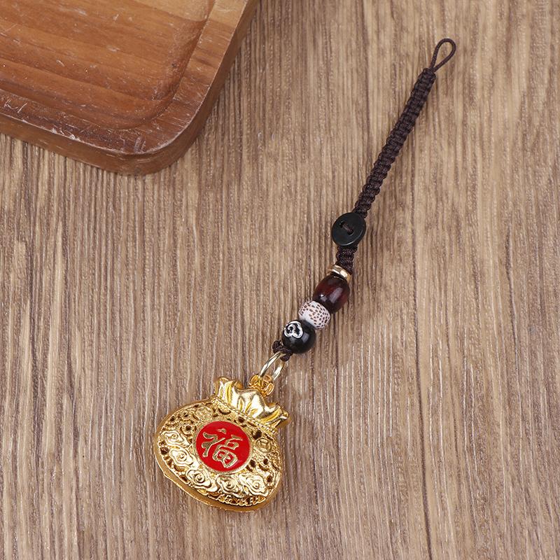

1Pcs Vintage Pure Handmade Car Keychain Lucky Cat Money Keychain Feng Shui Coins Lucky Key Ring Onesize