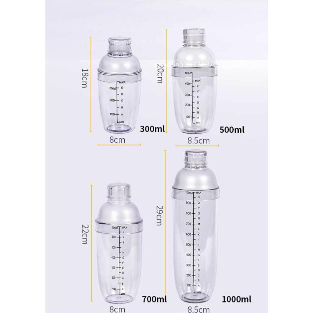 700Ml Cocktail Shaker Clear Bartender Pot Hand Shake Measuring Leak Proof PC Resin Bar Milk Tea Heat Cold Kitchen