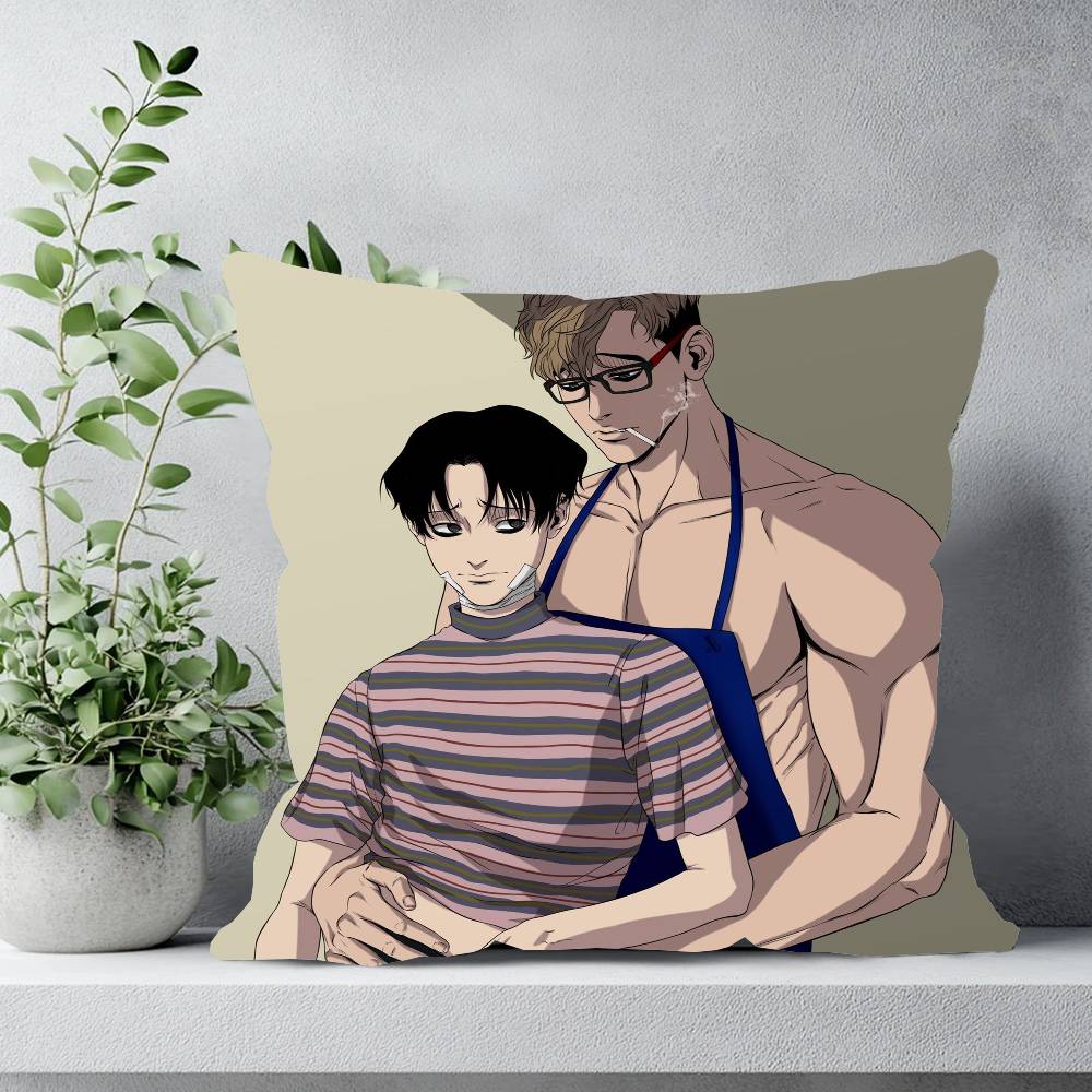 Korean Manga Killing Stalking Vintage Pillow Case Sofa Cushion Cover Room Home Decoration