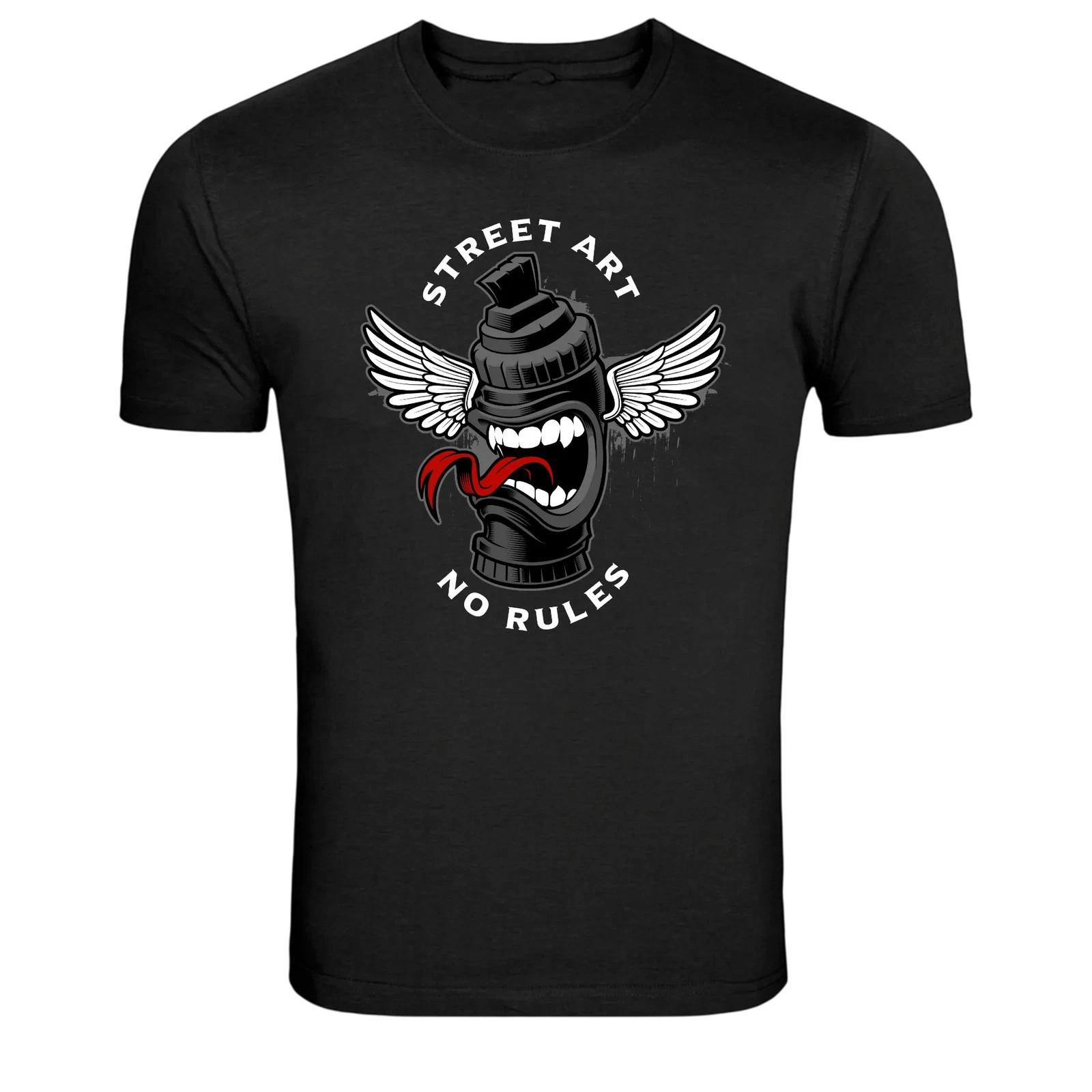 Street Art Spray Can Wings Urban Graphic T-Shirt L