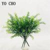 YO CHO Künstliche Pflanzen Plastikzweige Grünes Gras Kunstpflanzen Zweige Blätter Gras Blumenarrangement Hochzeitsparty Heimdeko