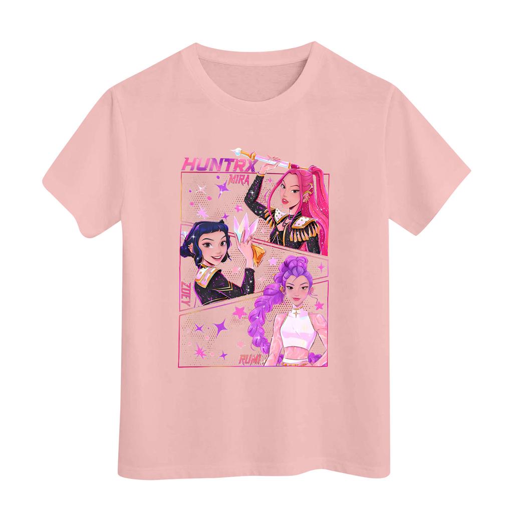 Boys Girls Round Neck Casual Printed Short-sleeved T-shirt Top