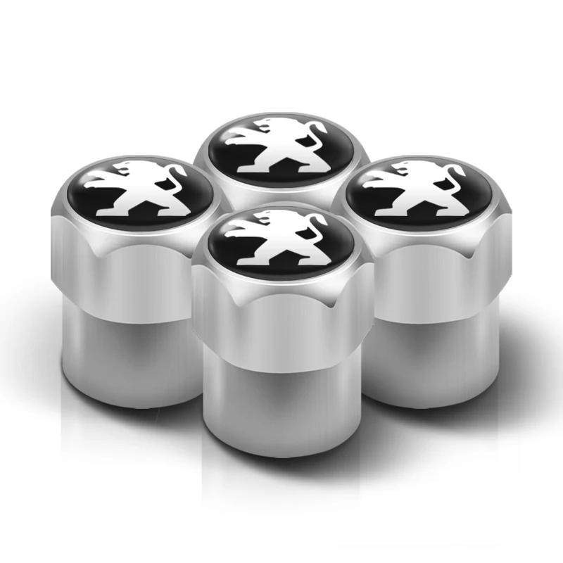 4Pcs Car Tire Valve Stems Cap Aluminum Wheel Stem Air Caps For Peugeot 108 106 406 407 408 206 207 208 306 307 308 508 2008 3008