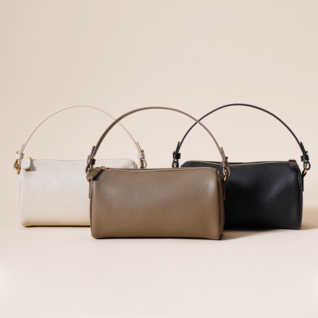 Bolso de Piel de Vaca de Capa Superior de Cuero Genuino de Gama Alta para Mujer, Bolso de Axila con Textura Minimalista, Bolso de Mano Diagonal de Nuevo Estilo a la Moda para Mujer