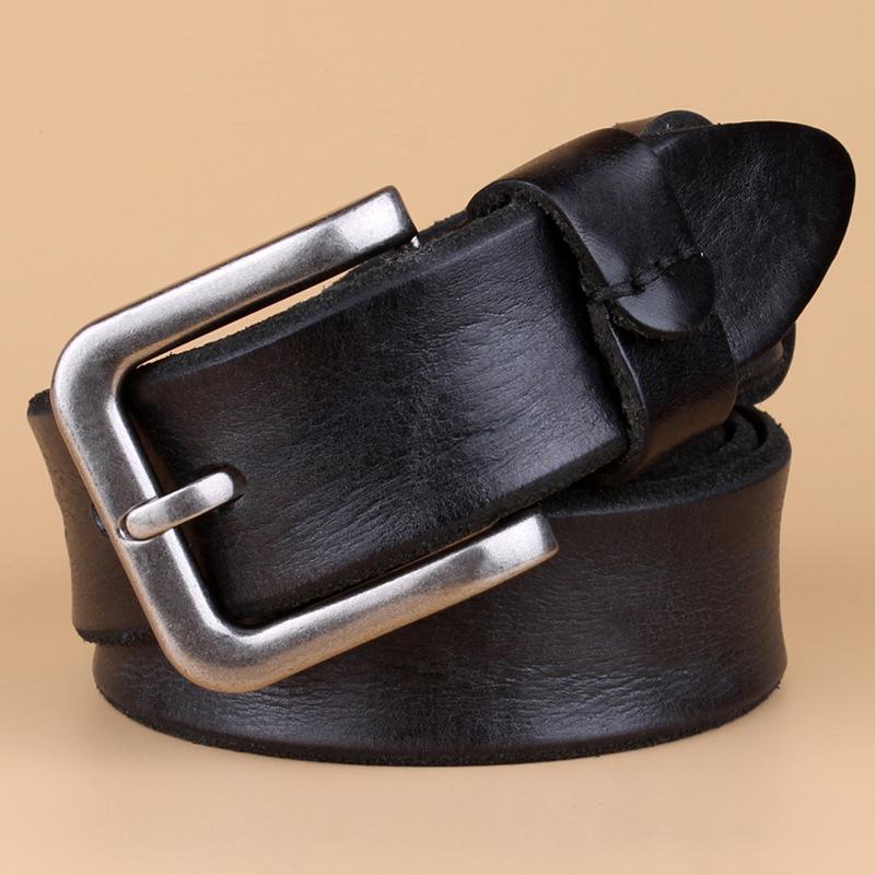 Men's Leather Belt Korean Style Casual Top Layer Leather Pin Buckle Belt Youth Men's Belt