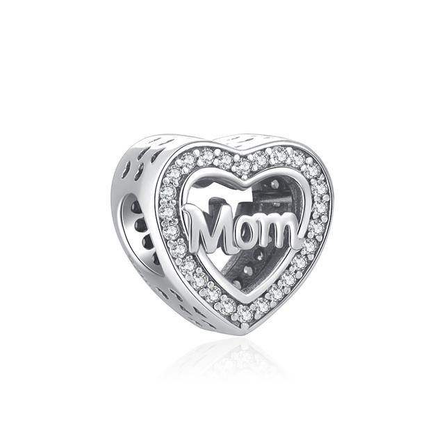 Neues Europäisches Herz Familie Für immer Liebe Mama Hasenperlen Passen Original Charms Silber 925 Armband Schmuck DIY Zubehör