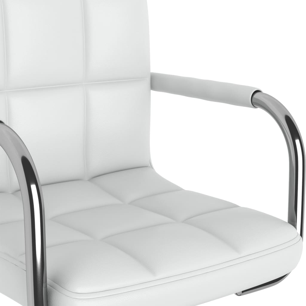 Bar Stool White Faux Leather