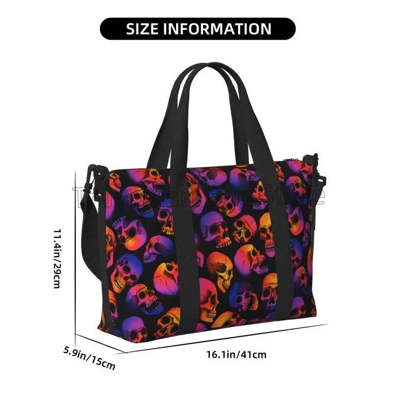 Scary Skull Travel Duffel Bags Lightweight Waterproof Weekender Overnight Bag Foldable Carry on Luggage Bags Sport Gym Yoga Bag
