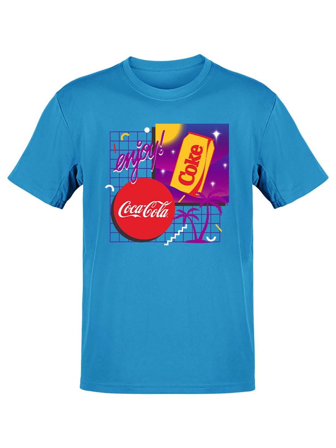 Officially Licensed Coca-Cola Retro Sunset Vibes 80s Tropical Mens T-shirt S