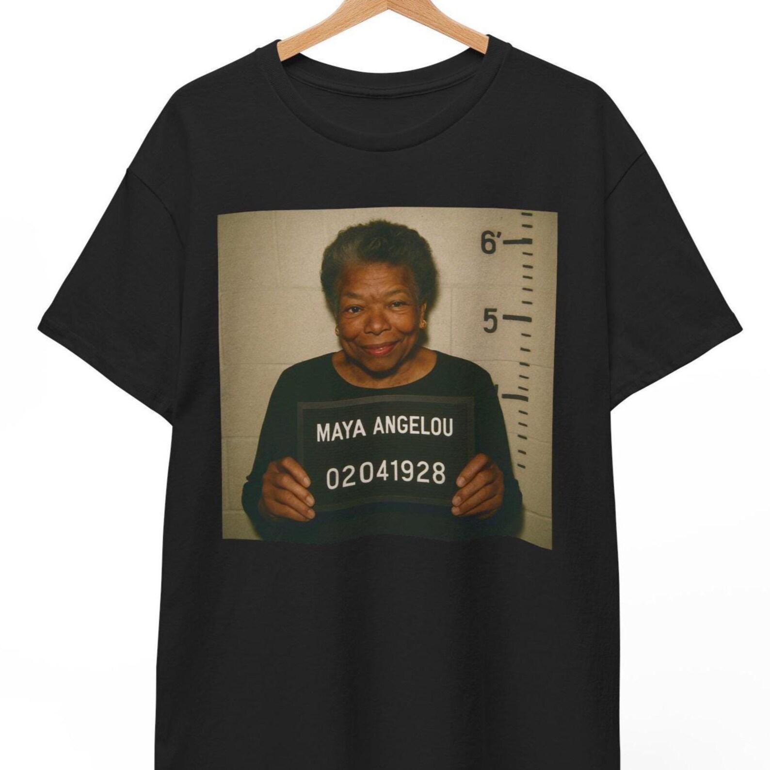 Maya Angelou Mugshot T-Shirt: Funny Literary Meme Tee 2XL