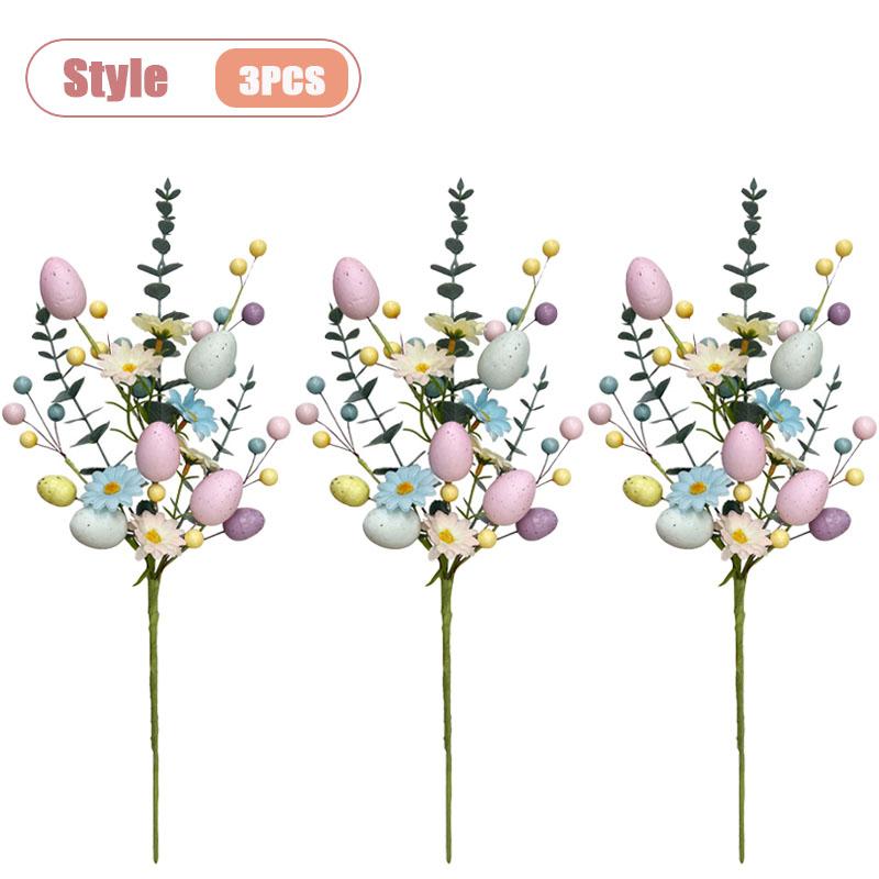 1-10PCS Easter Artificial Flower Arrangement Eggs and Berries Spring Table Decor for Holiday Dining Room and Farmhouse Decor