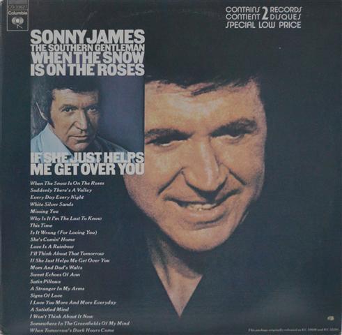 

LP Record SONNY JAMES The Southern Gentleman When The Sn CG33627 Columbia Canada CountryFolk Used