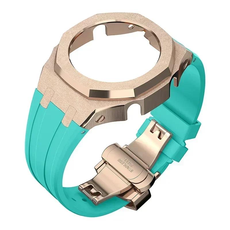 Zestaw modyfikacyjny Gen4 do Casioak GM2100 Metalowa obudowa ze stali nierdzewnej Gumowy pasek Zestaw do modyfikacji Akcesoria Casioak GM-2100 ze śrubami