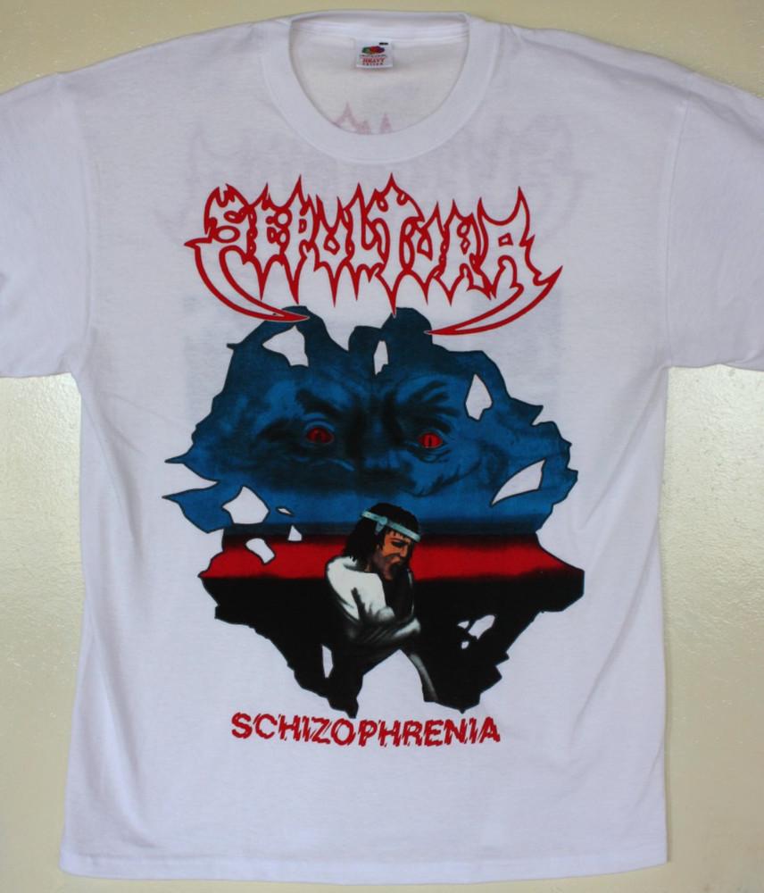 SEPULTURA SCHIZOPHRENIA НОВАЯ БЕЛАЯ ФУТБОЛКА Унисекс Футболка S