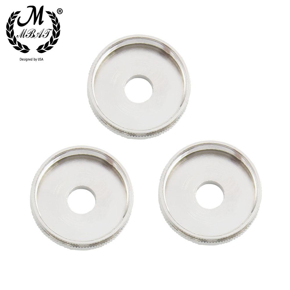 M MBAT 3Pcs Trumpet Button Bottom Screw Piston Lower Cover And Upper Screw Piston Upper Cover Silver Trumpet Replacement Parts