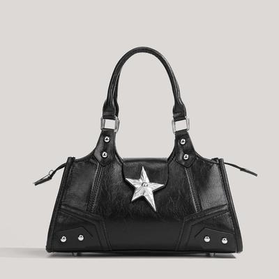 Fashion Motorcycle-style Bag with Rivets, Versatile Crossbody Bag