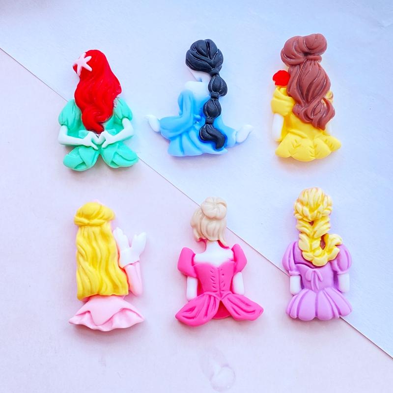 10Pcs New Resin Mini Lovely Princess Back Flat Back Cabochon Scrapbook Kawaii DIY Embellishments Accessories