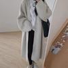 Sweater jacket women's high-end sense retro lazy style loose medium and long autumn and winter new knitted cardigan