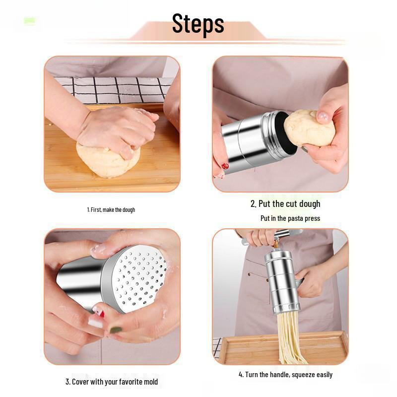 Manual Stainless Steel Noodle and Pasta Maker with Hand Crank