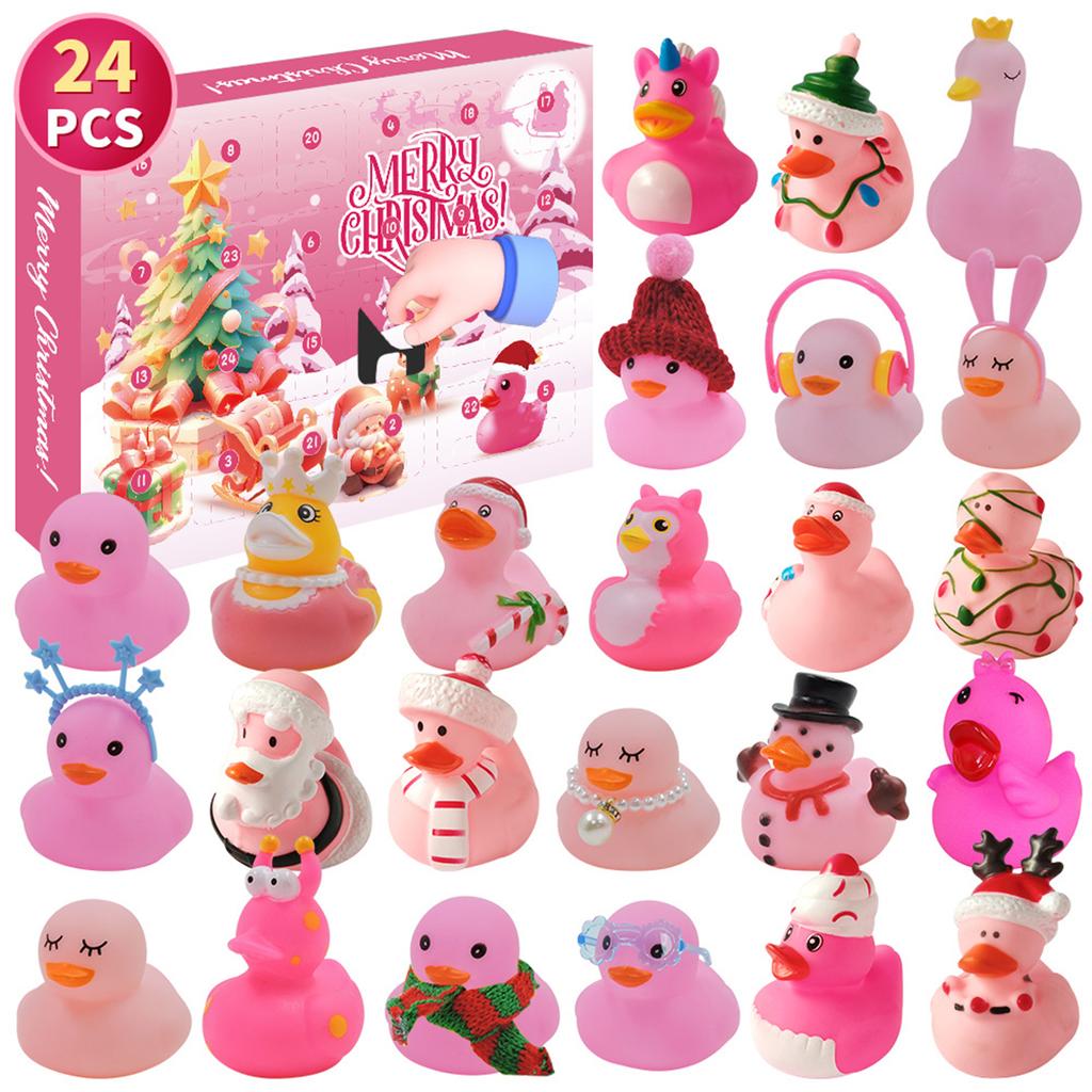 Duck Advent Calendar 2025 with 24 Rubber Ducks 24 Days Christmas Countdown Calendar Duck Set Advent Calendar for Boys Girls Kids